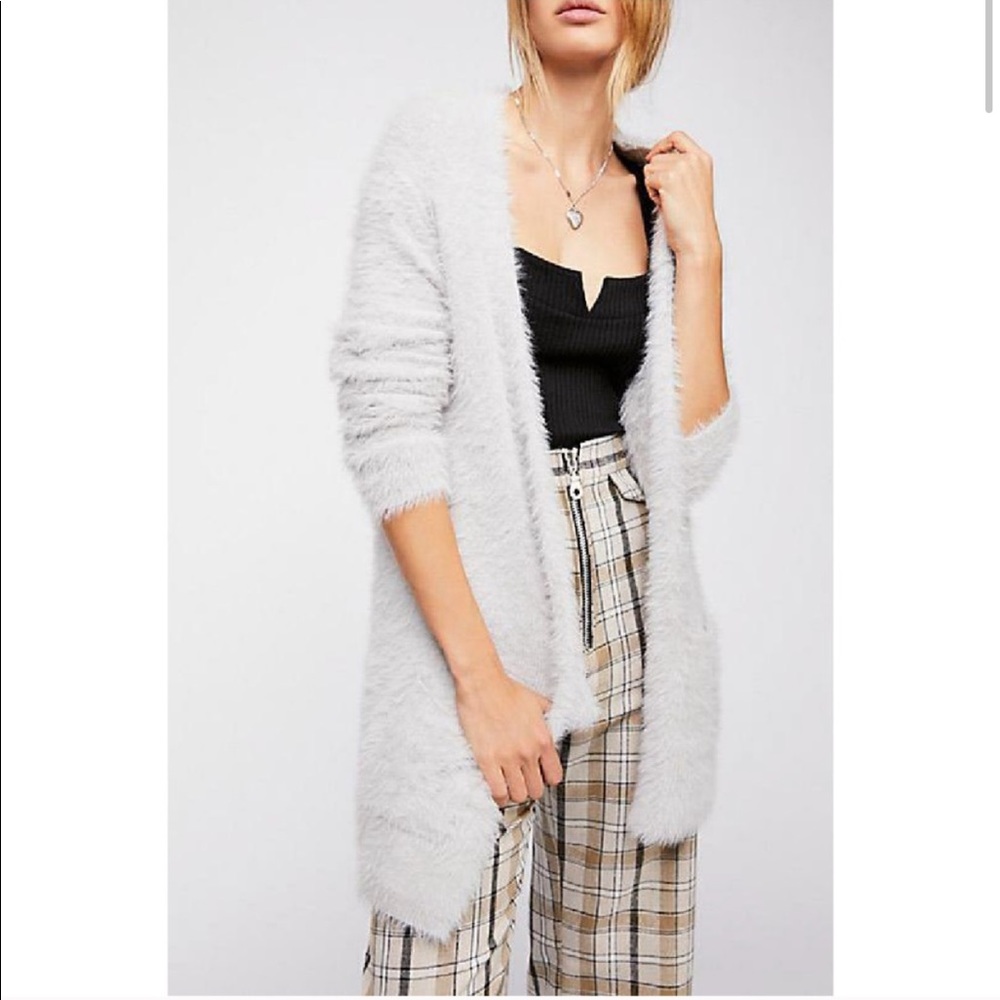 Free People Faux Fur Cardigan